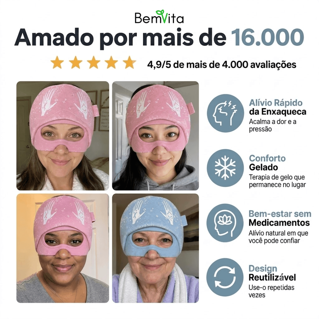 Alivia Enxak - Touca que alivia as dores de cabeça e enxaqueca